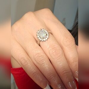 Elegant Silver Opal Ring